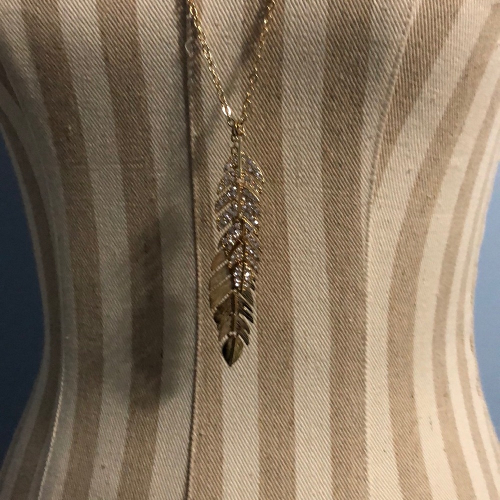 Gold leaf necklace.
